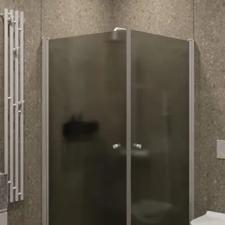 Душевой уголок на монопетле by Deonria U-90-89-6-GM-W 90x89см белый/графит матовый